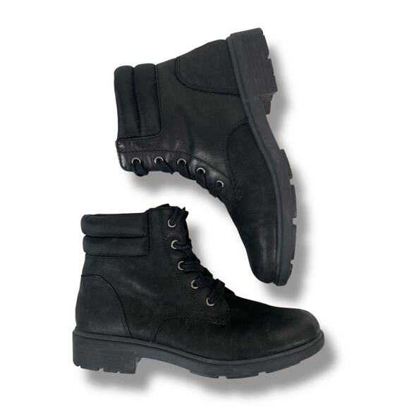 UGG Boots Harrison Lace Ankle Boot Black Leather Women's Size US 9 - Picture 2 of 9